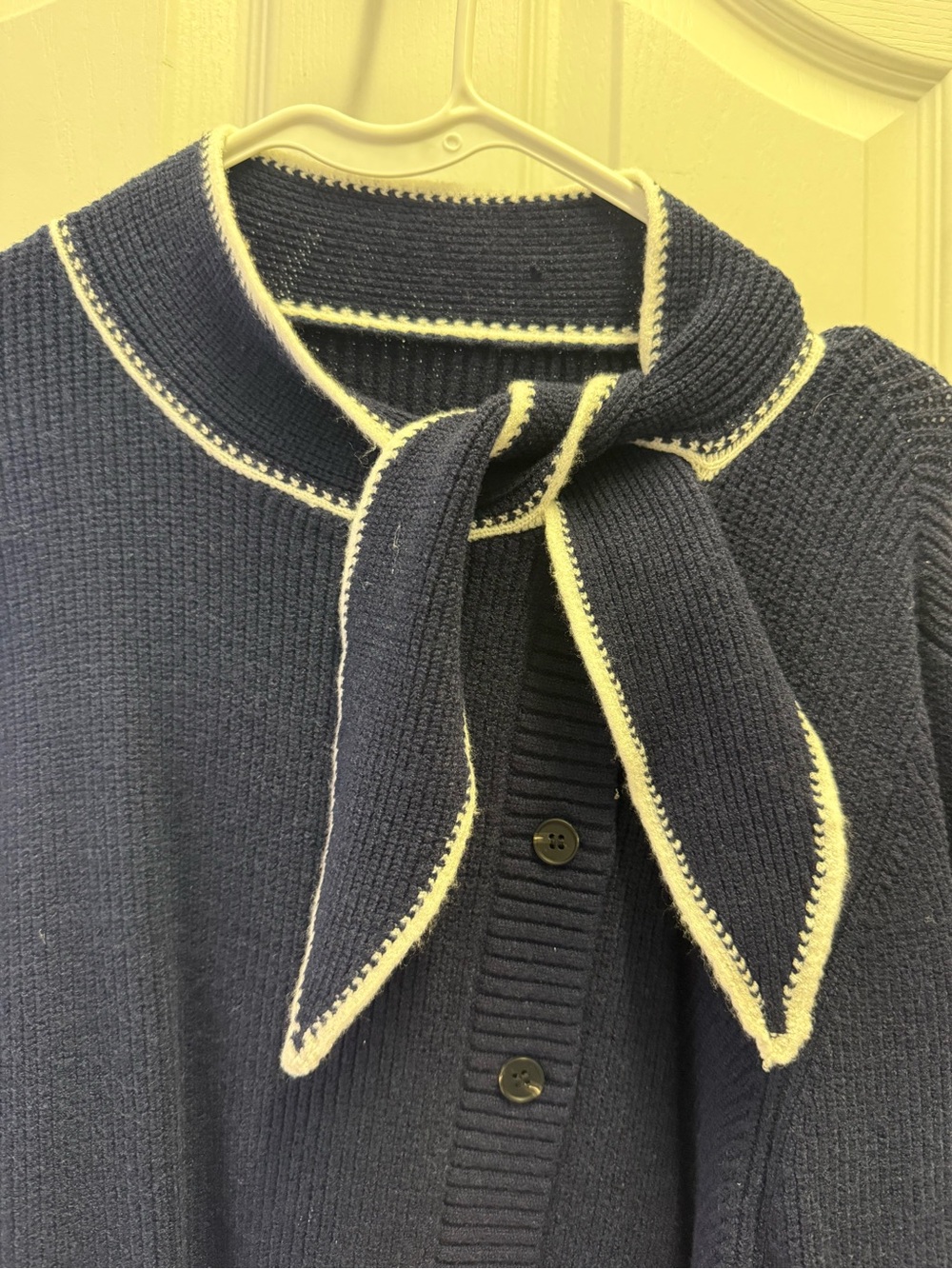 Commense Navy Tie Neck Knit Top - Picture 8 of 8